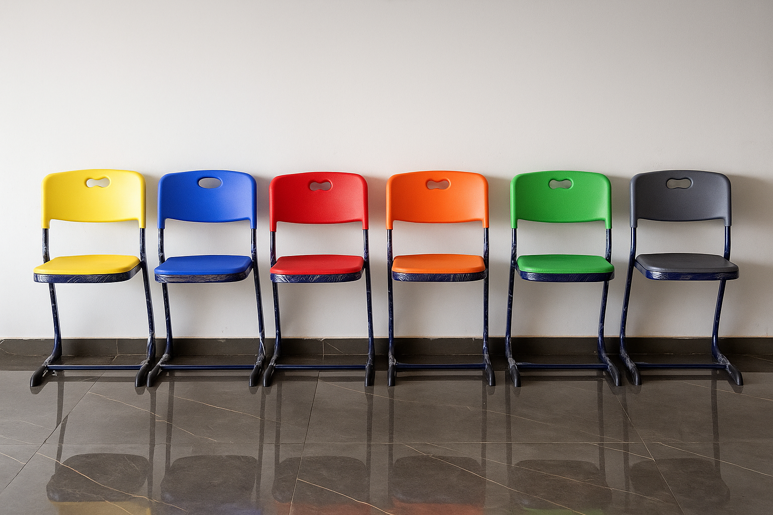school or stadium chair iron with plastic - Image 4